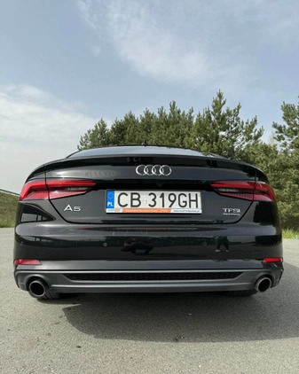 Audi A5 cena 118080 przebieg: 128500, rok produkcji 2017 z Nisko małe 379